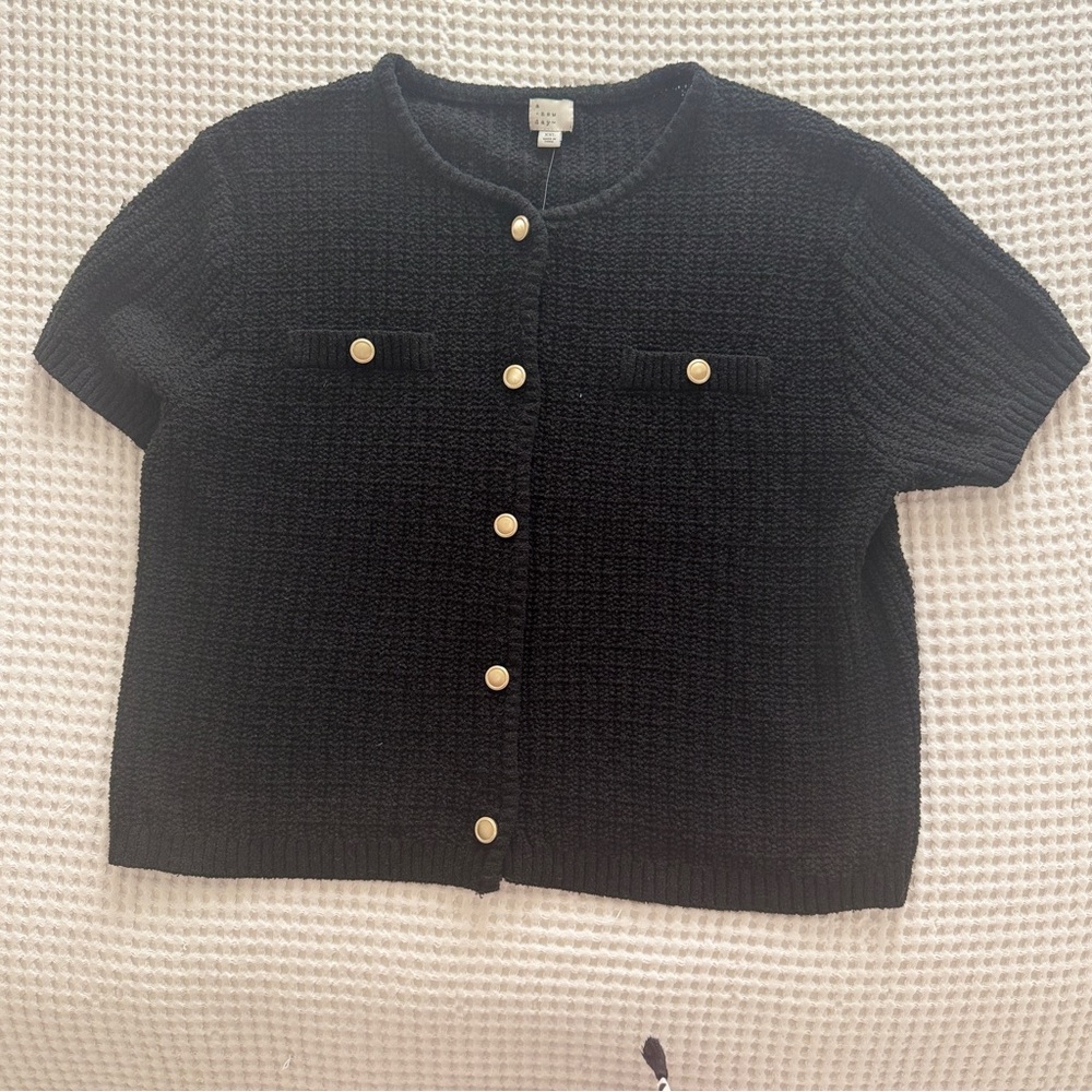 Women's Short Sleeve Lady Jacket Cardigan - A New Day NWT szXXL - Picture 4 of 6